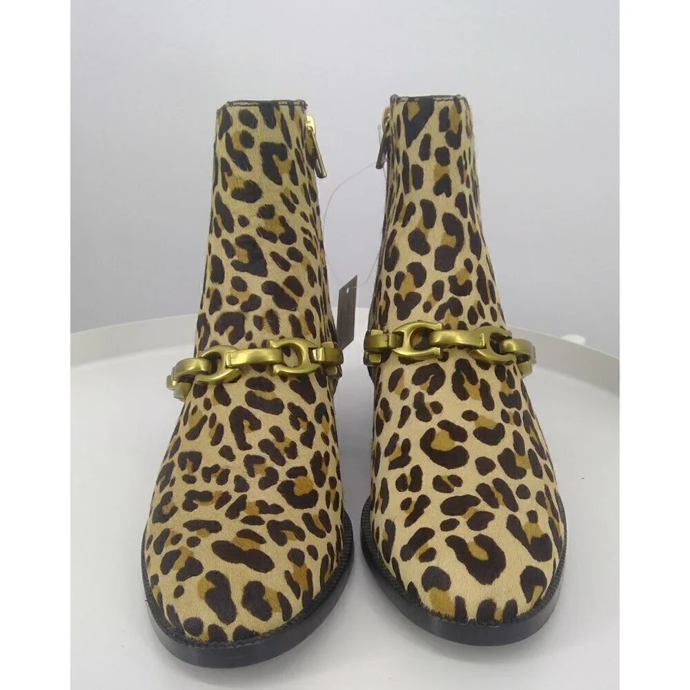 NEW Coach Calf Hair Leopard‎ Print Boots